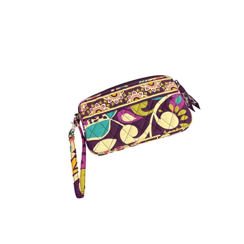 Vera Bradley Zip Wristlet Wallet In Floral Pattern With Detachable Strap & Multi - Picture 5 of 9
